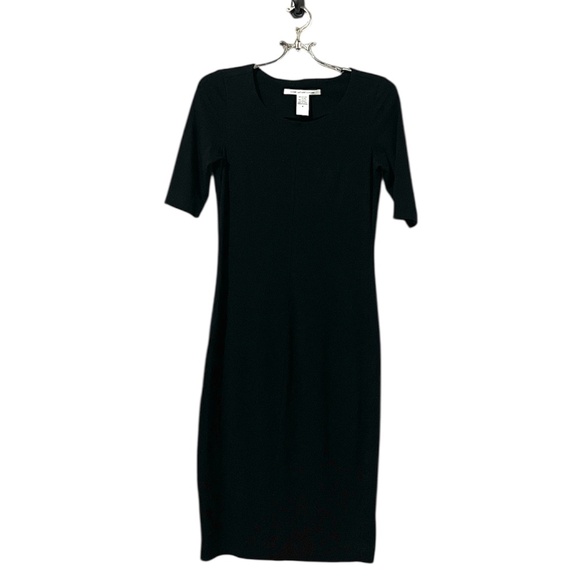 Diane von Furstenberg Black Jersey  Midi Dress Size M - Picture 1 of 5